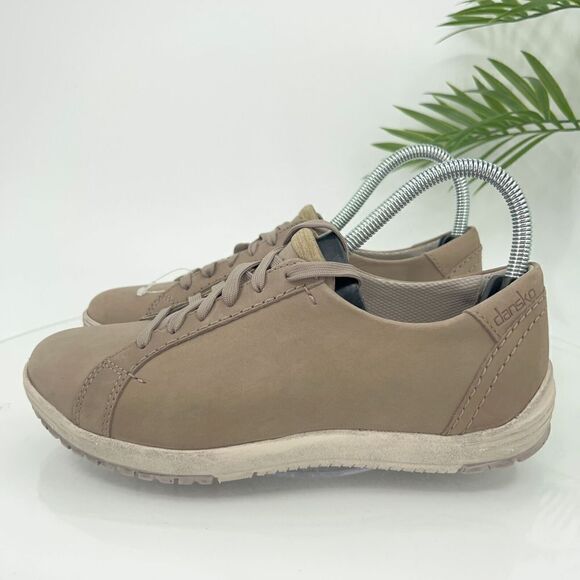 Dansko Women's Leela Sneaker Size 37 6 Taupe Brown Nubuck Comfy Athletic Shoe - Picture 6 of 14
